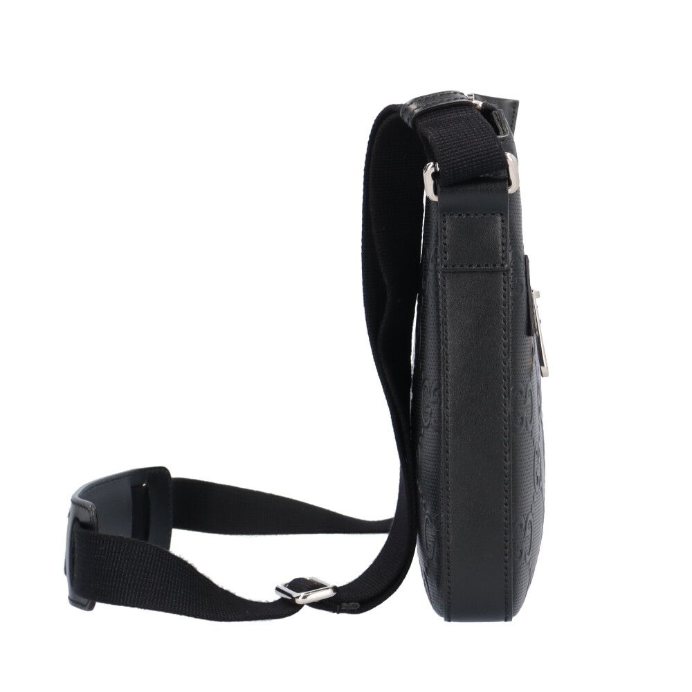 Gucci Messenger Bag GG Embossed Leather Black — view 4