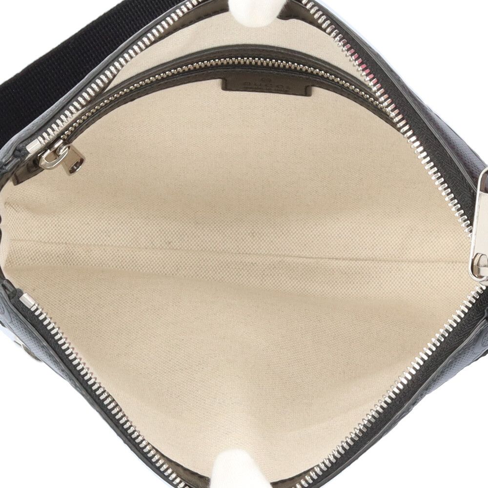Gucci Messenger Bag GG Embossed Leather Black — view 7