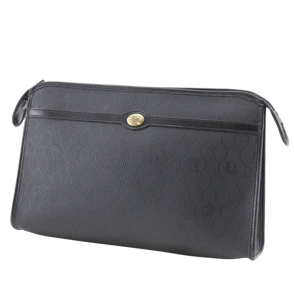 Dior Honeycomb Pattern Vintage Black Clutch — view 2
