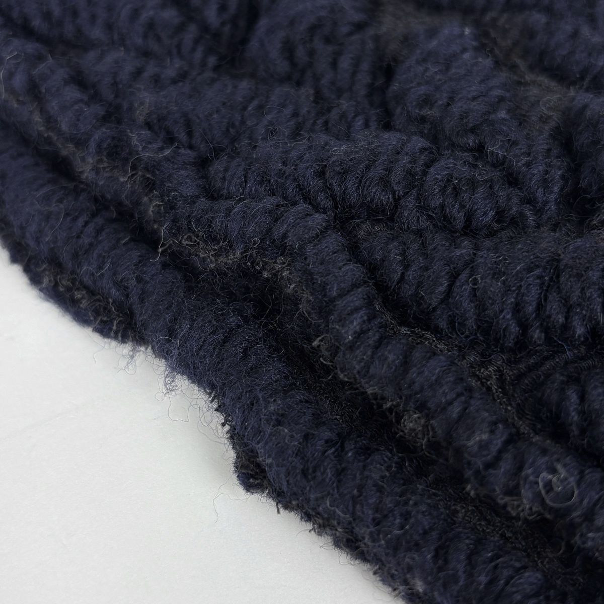 Loewe Scarf Anagram Wool Silk Polyurethane Navy — view 5
