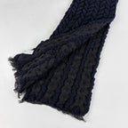 Loewe Scarf Anagram Wool Silk Polyurethane Navy — view 2