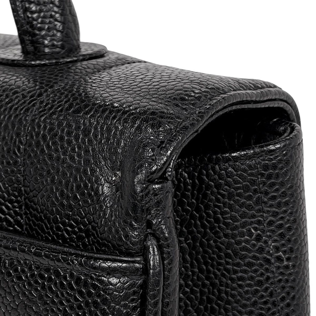 Chanel Mademoiselle Handbag CC Logo Caviar Leather Black — view 8