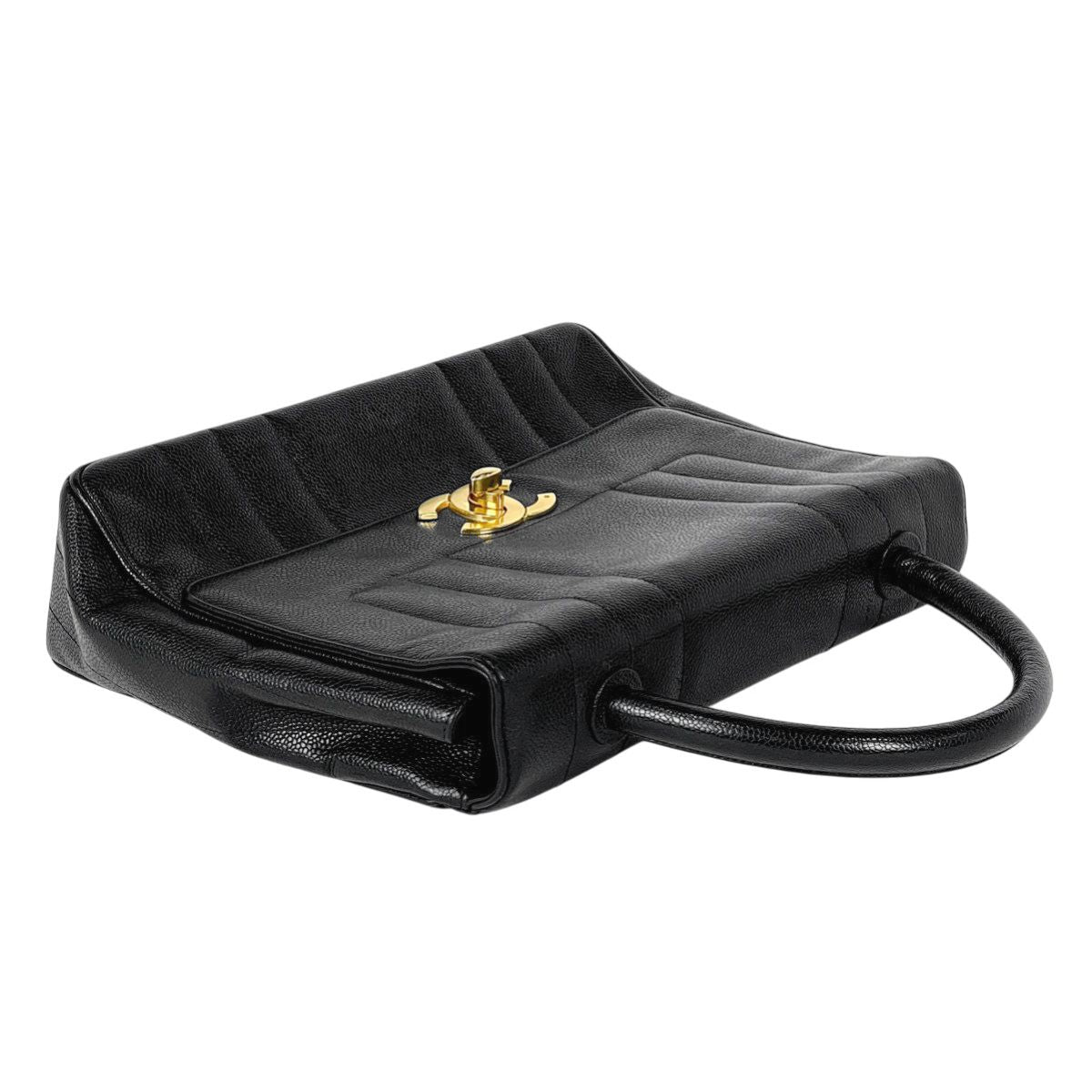 Chanel Mademoiselle Handbag CC Logo Caviar Leather Black — view 6