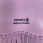 Hermes Petit Ash Tiger Key Holder Bag Charm Leather Silk Purple — view 6