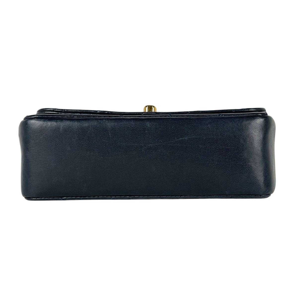 Chanel CC Logo Chain Shoulder Bag Mini Quilted Leather Navy — view 5