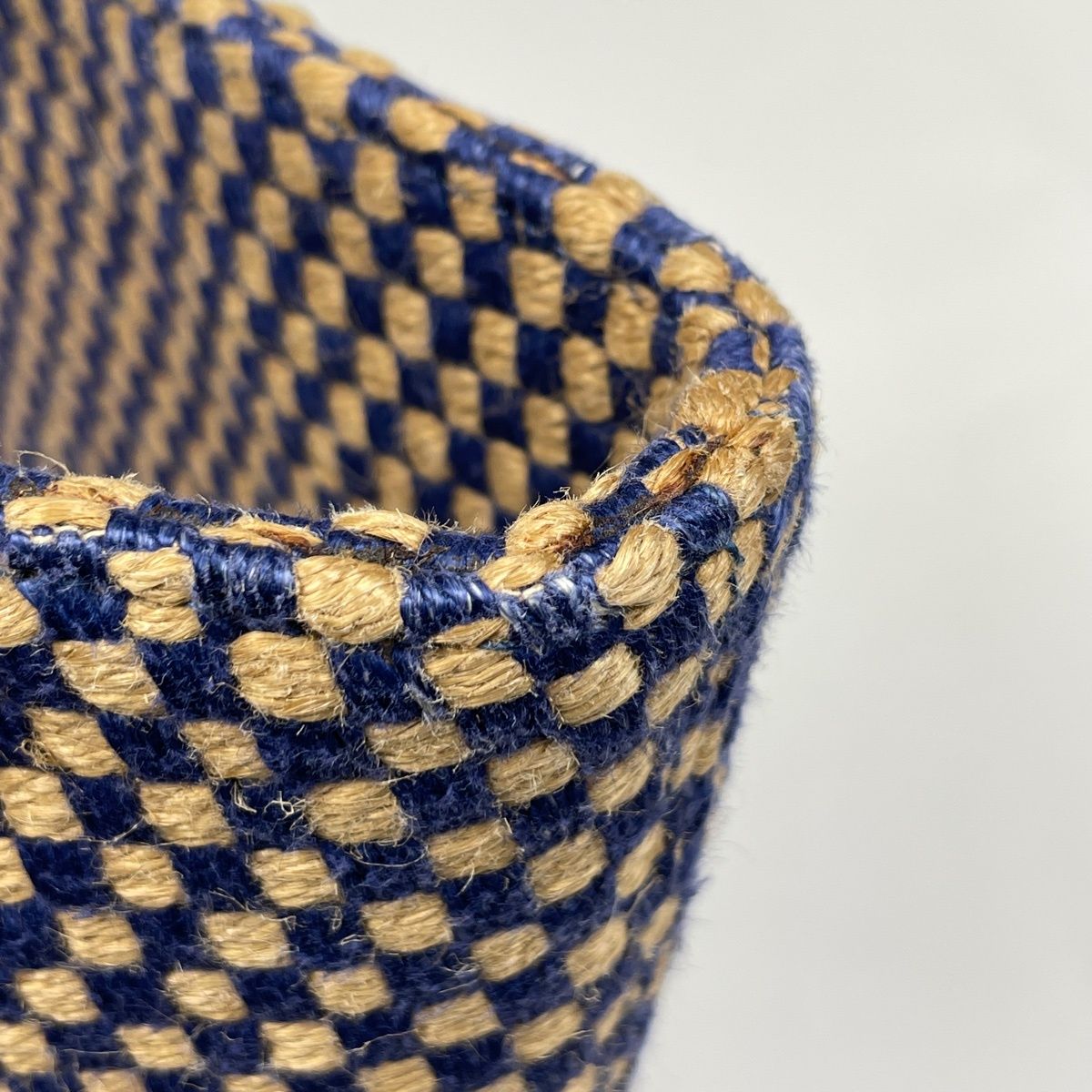 Hermes Pannier Bus PM Jute Tote Linen Blue Beige — view 4