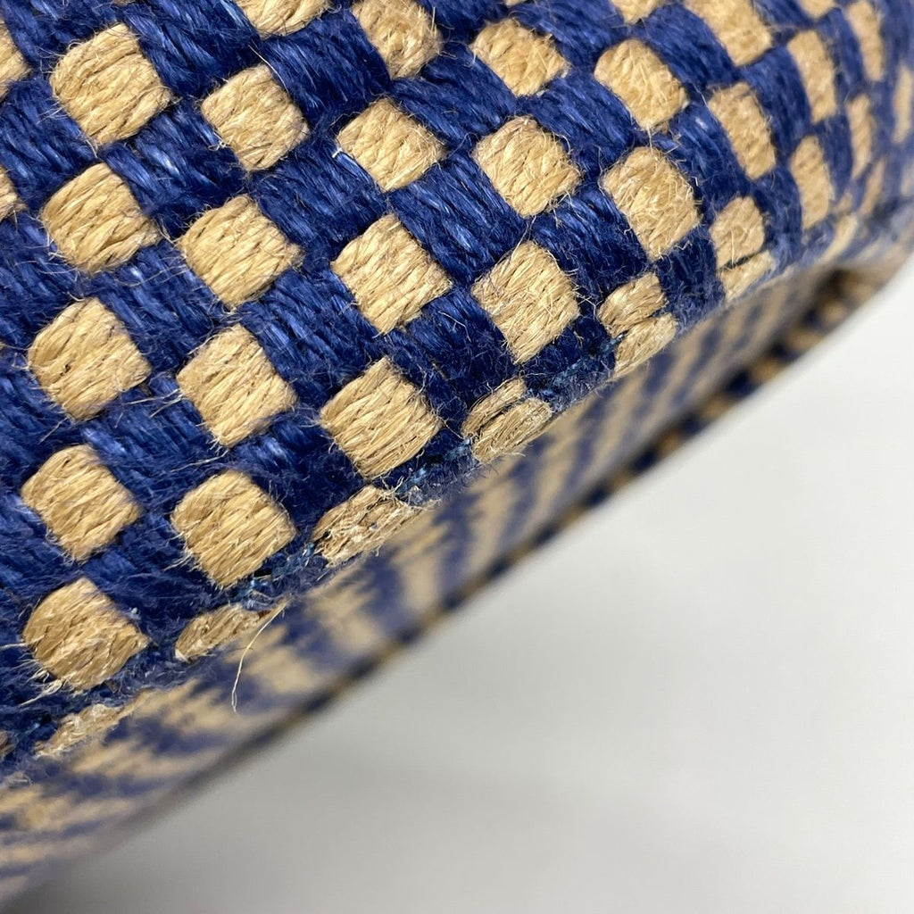 Hermes Pannier Bus PM Jute Tote Linen Blue Beige — view 3