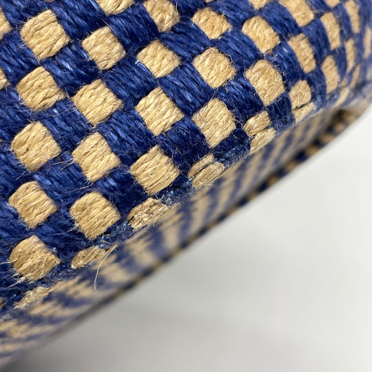 Hermes Pannier Bus PM Jute Tote Linen Blue Beige — view 3