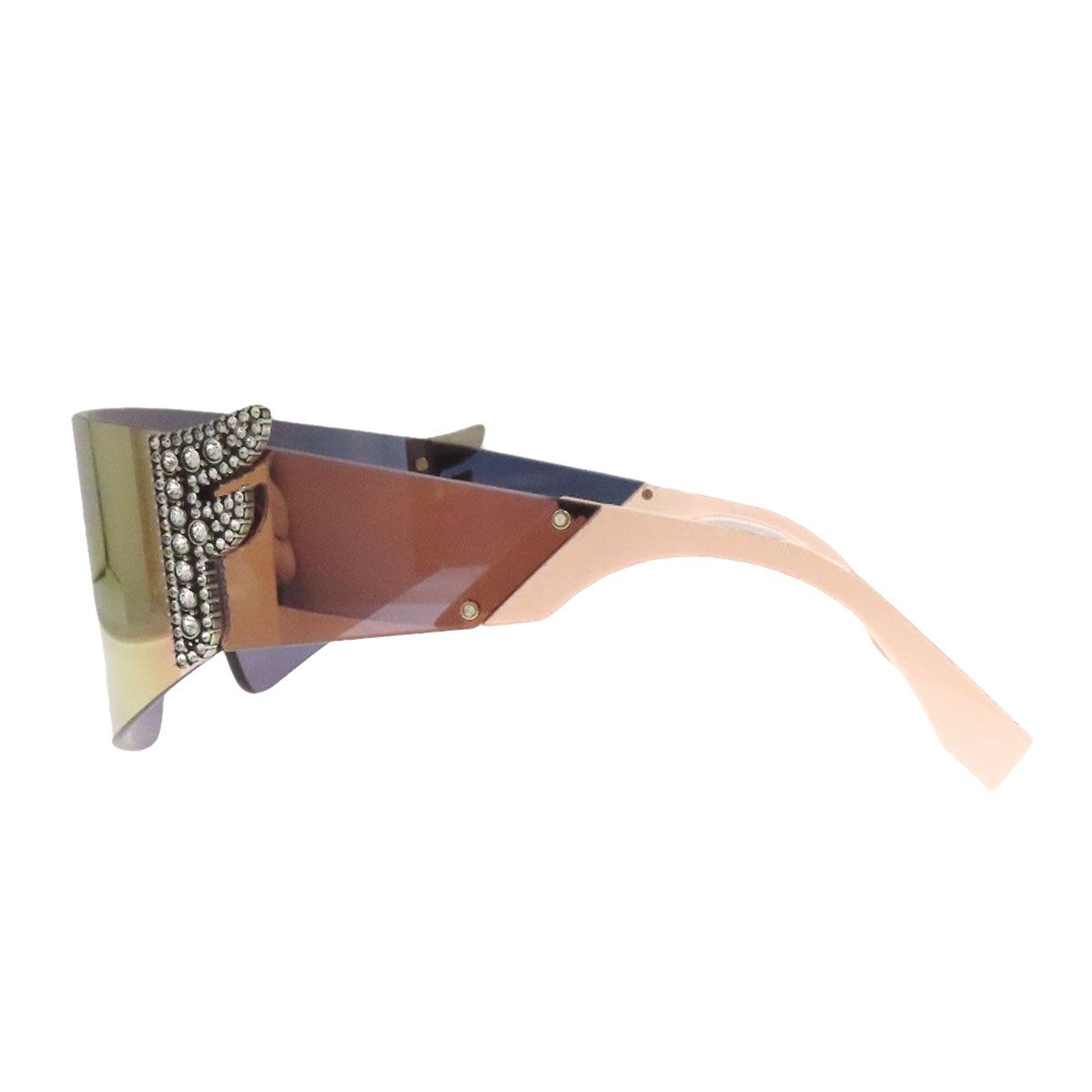 Fendi FF Logo Rhinestone Sunglasses Acetate — view 3