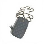 Chanel Shoulder Bag Gray Gold CC Logo Quilted Phone Case Mobile Pouch — view 5