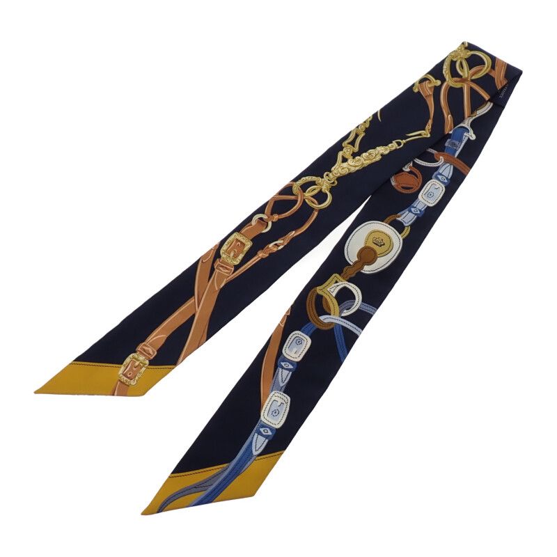 Hermes Twilly Brides de Gala Scarf Silk Navy — view 2