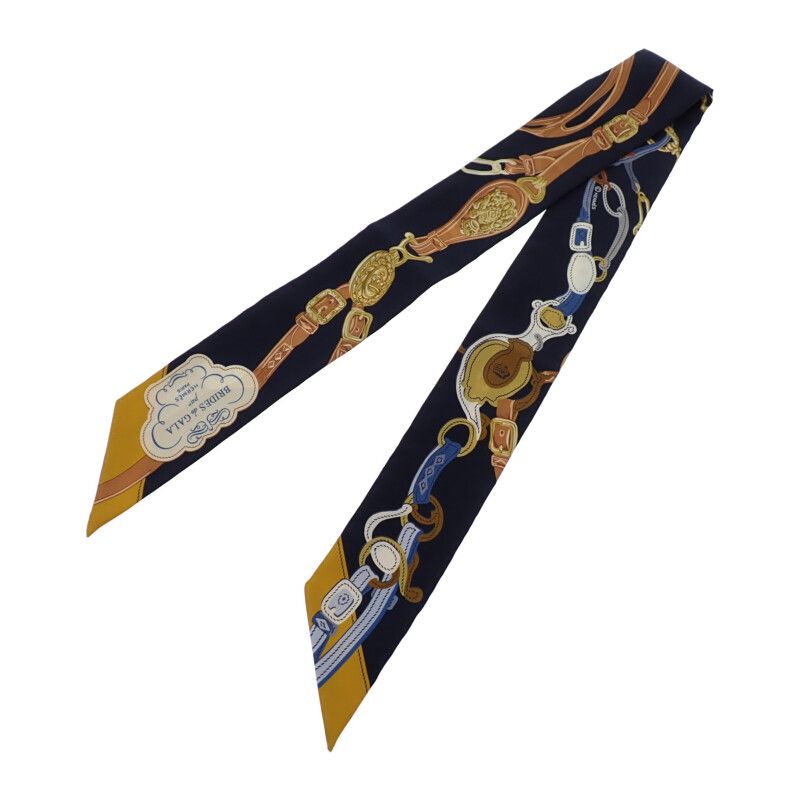 Hermes Twilly Brides de Gala Scarf Silk Navy — view 3
