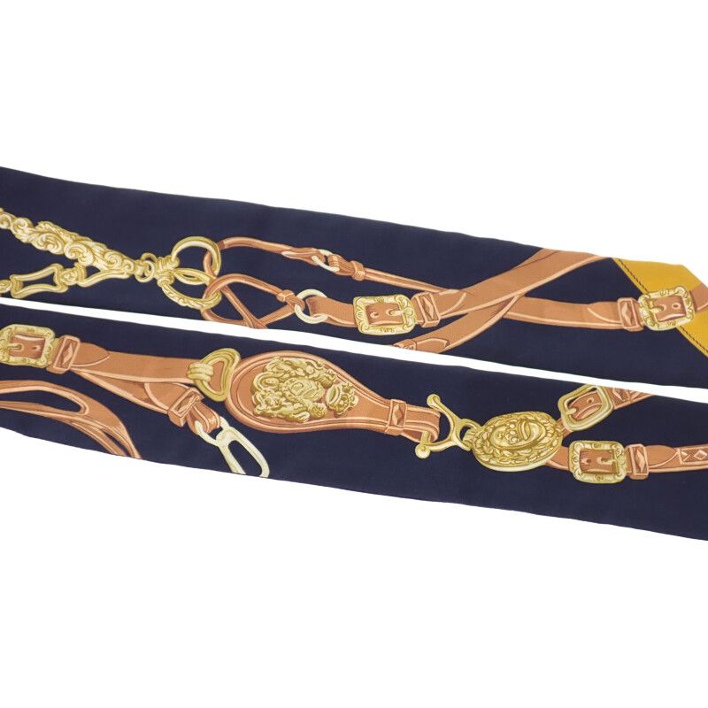Hermes Twilly Brides de Gala Scarf Silk Navy — view 5