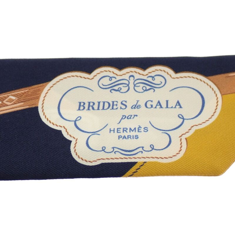 Hermes Twilly Brides de Gala Scarf Silk Navy — view 4