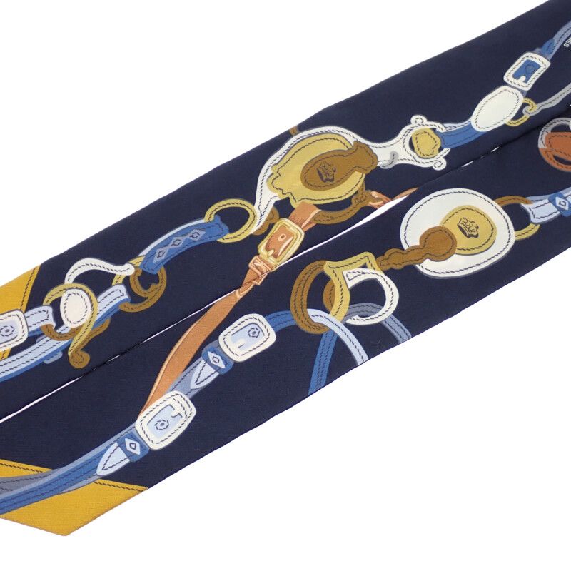Hermes Twilly Brides de Gala Scarf Silk Navy — view 6