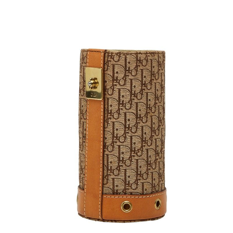 Dior Trotter Pen Stand Case Beige Brown Canvas Leather — view 2