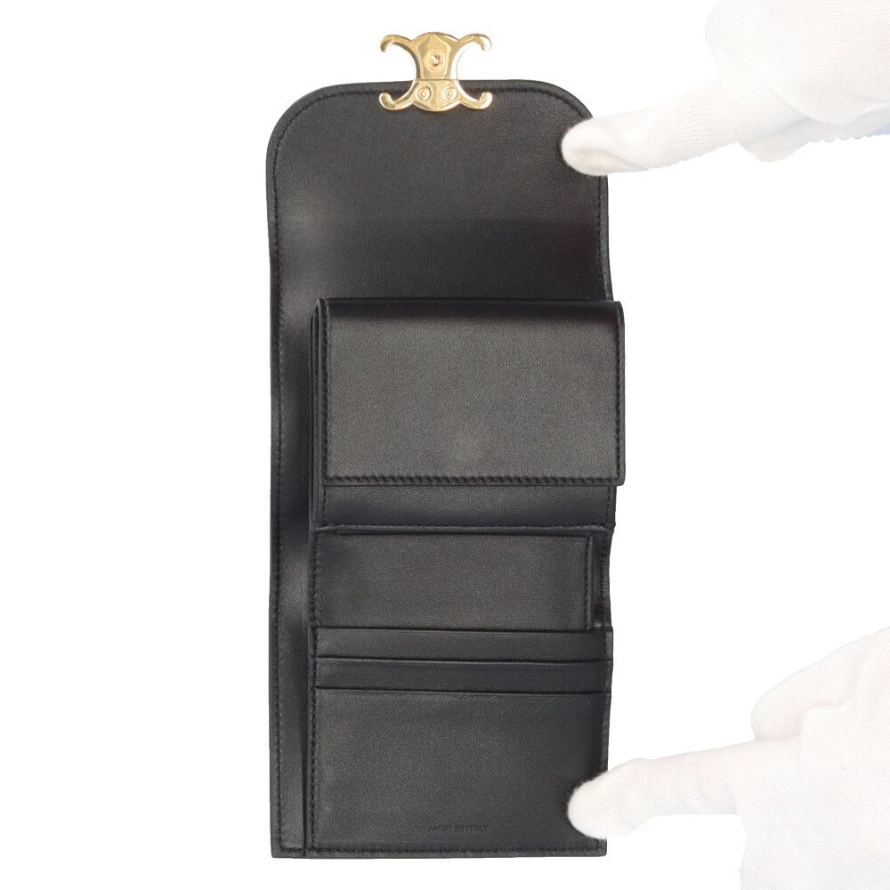 Celine Small Flap Wallet Triomphe Trifold Patent Leather — view 6