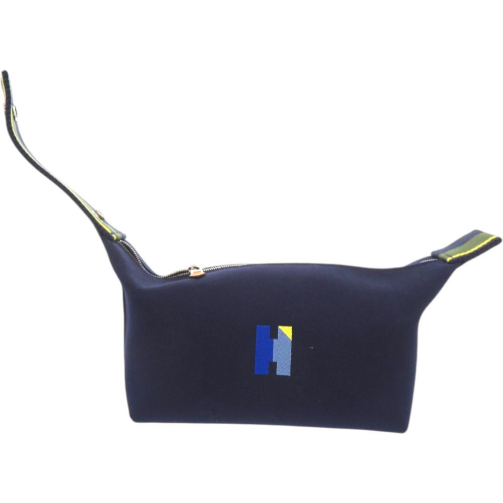 Hermes Bride a Brac PM Black Pavillon 04 Cotton Marine Navy Handbag — view 4