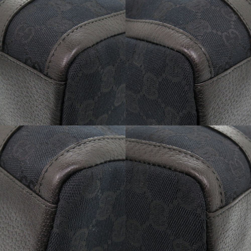 Gucci Mini Boston GG Canvas Leather Black Handbag — view 4