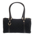 Gucci Mini Boston GG Canvas Leather Black Handbag — view 3