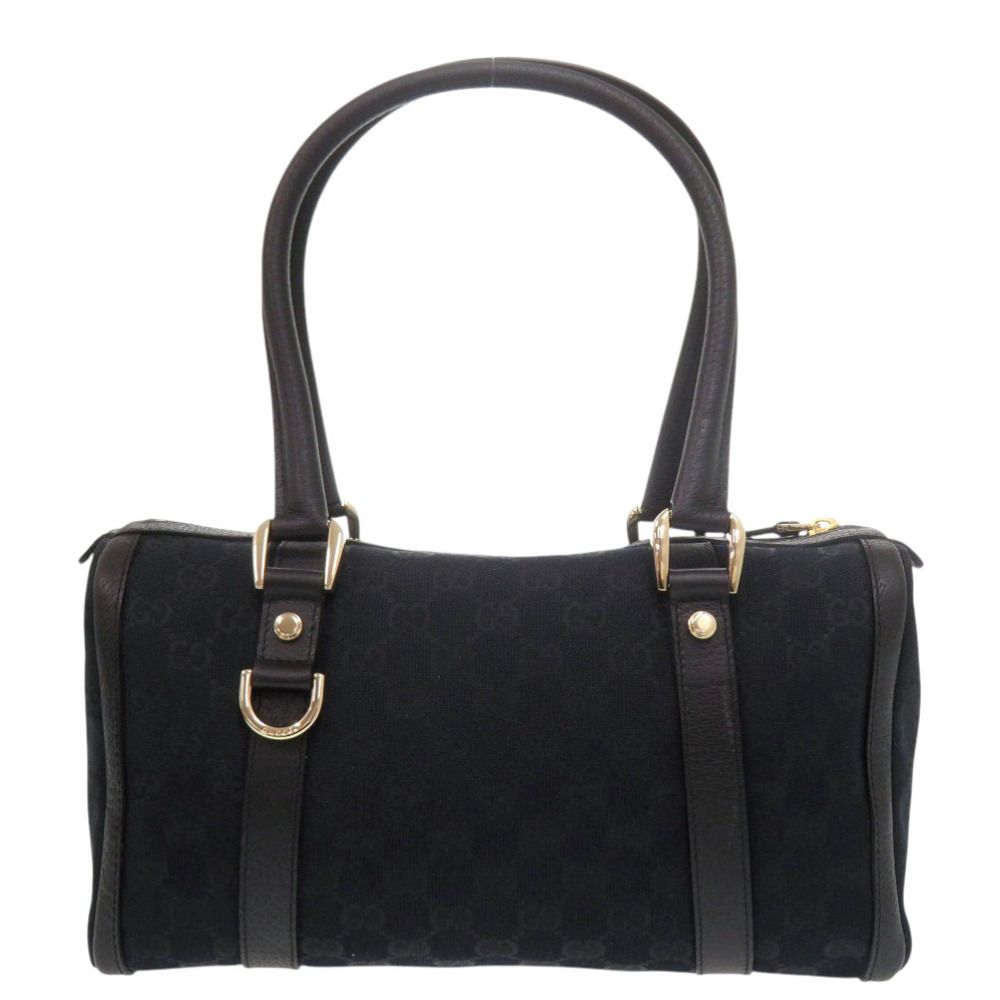 Gucci Mini Boston GG Canvas Leather Black Handbag — view 3
