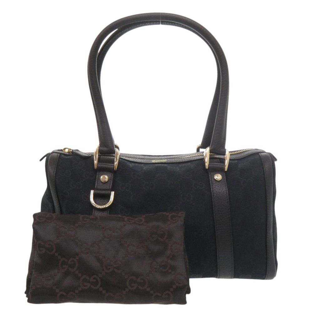 Gucci Mini Boston GG Canvas Leather Black Handbag — view 2