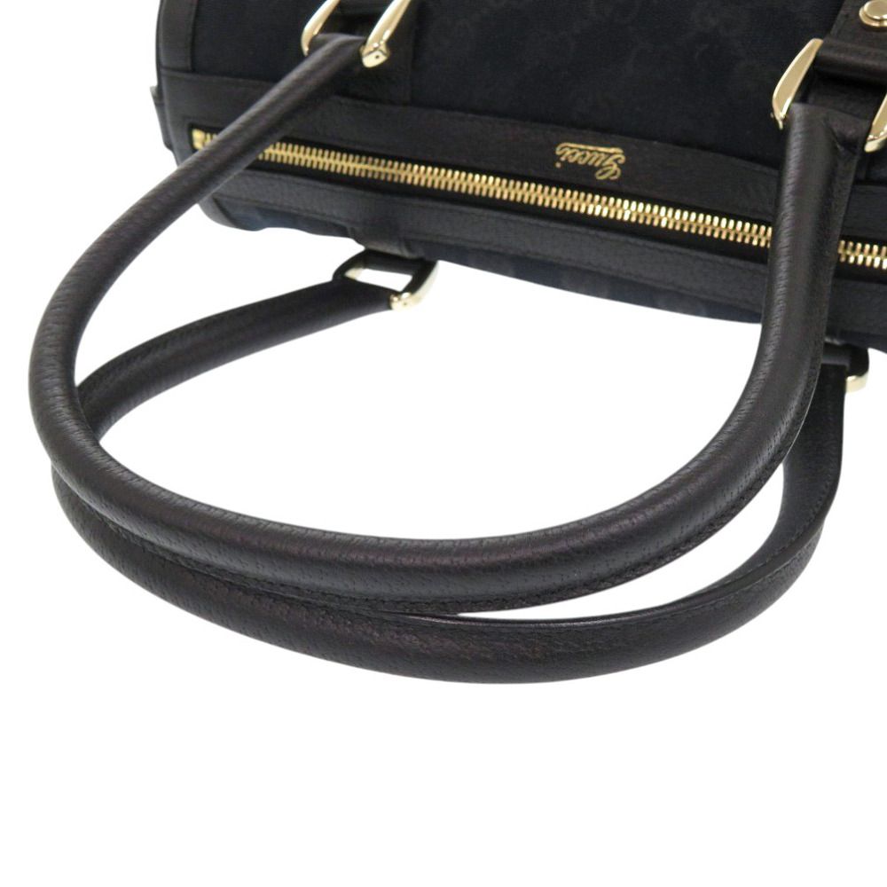 Gucci Mini Boston GG Canvas Leather Black Handbag — view 6