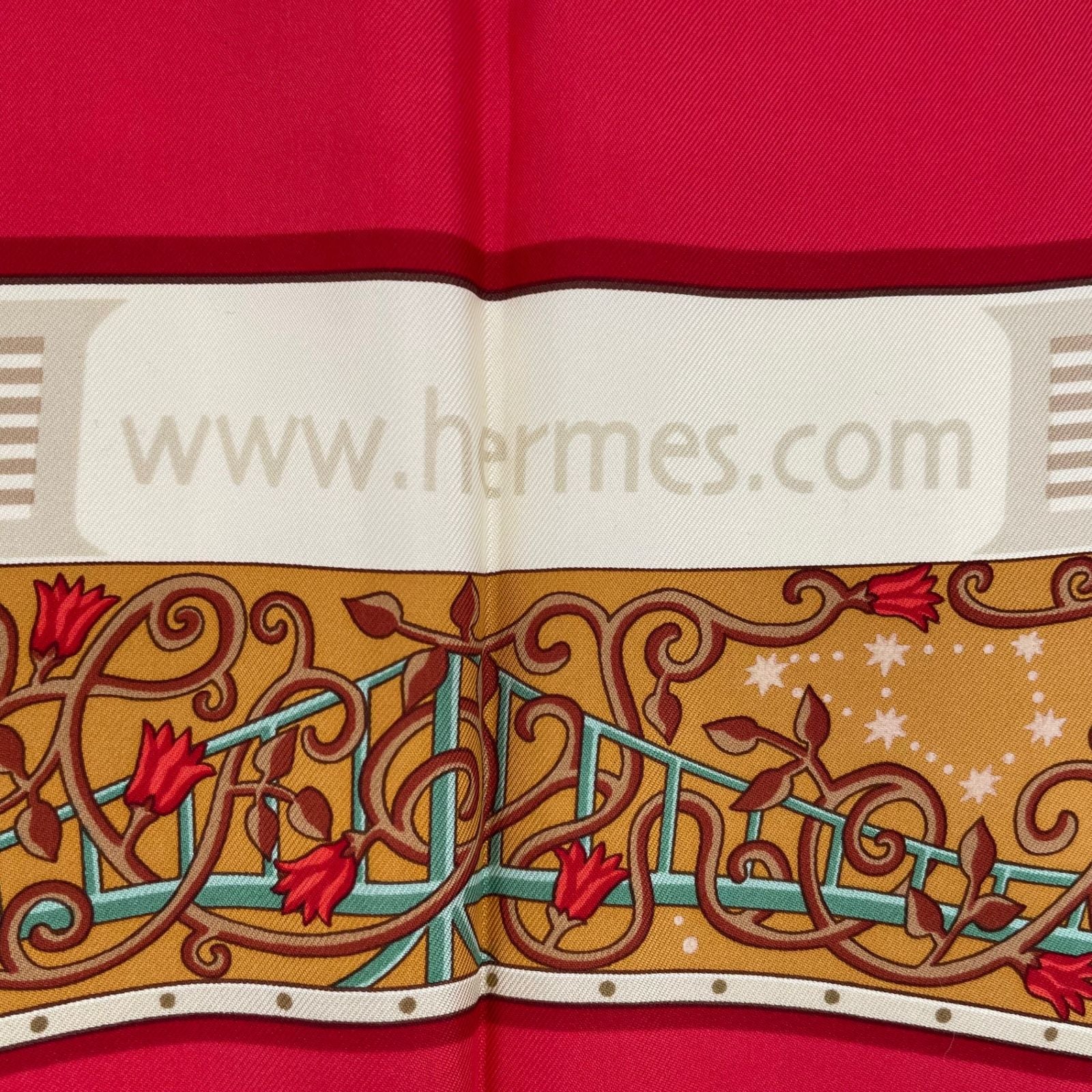 Hermes Scarf Silk Carre 90 Wwwhermescom World Map Red — view 6