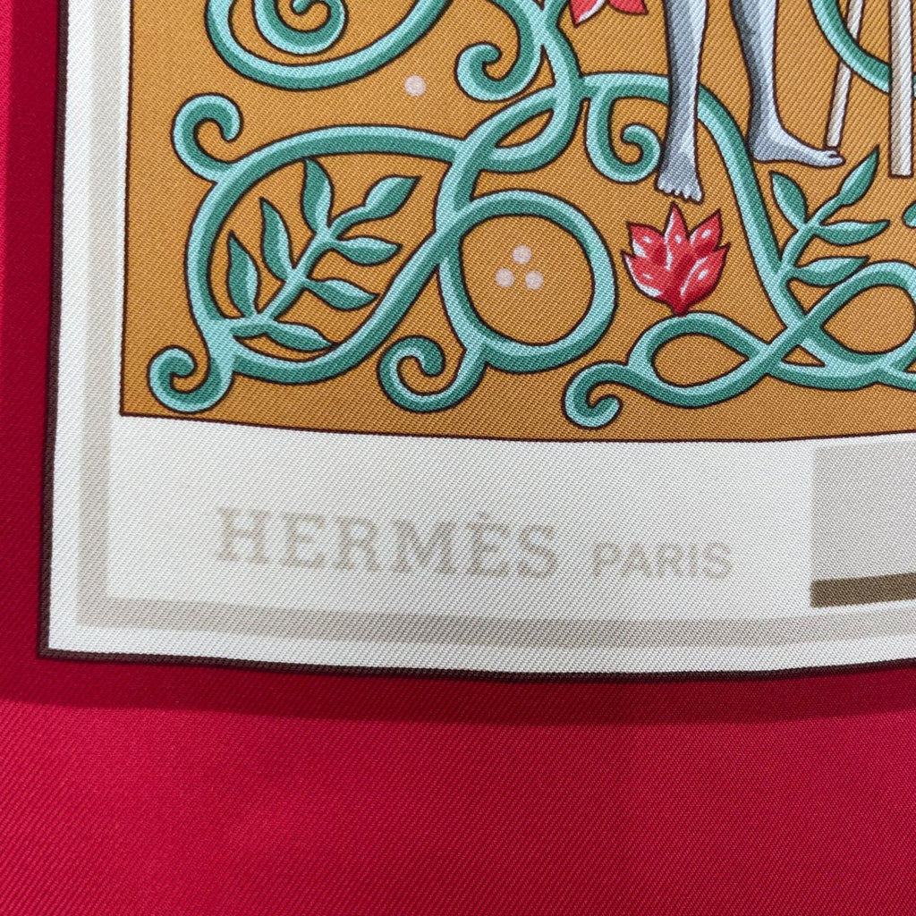 Hermes Scarf Silk Carre 90 Wwwhermescom World Map Red — view 7
