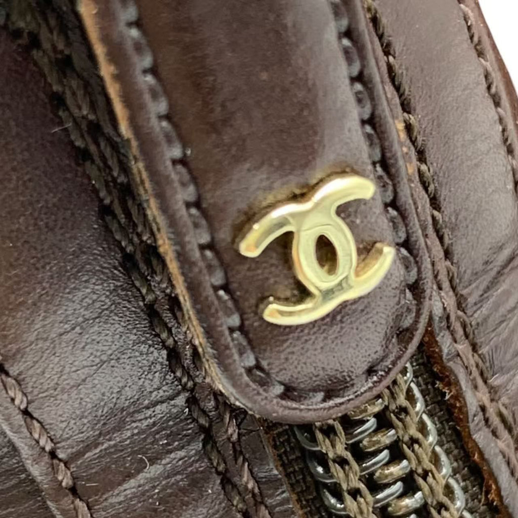 Chanel Short Boots Quilted Black Brown Leather 37 — view 7