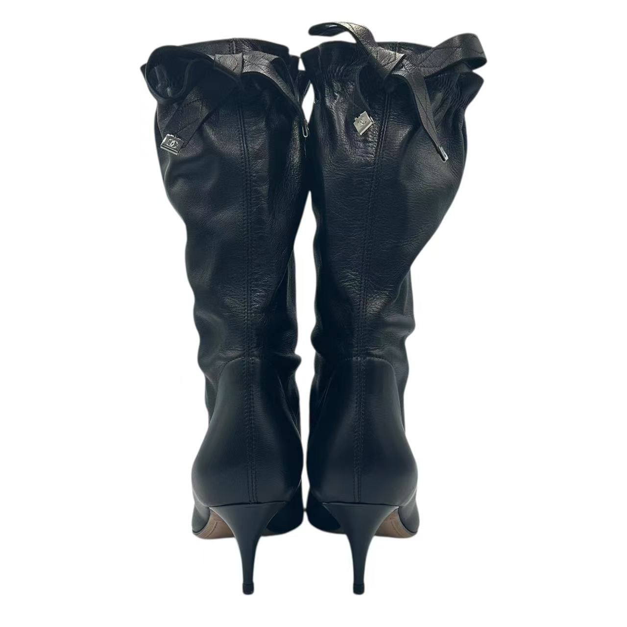 Chanel Short Boots CC Logo Leather Black — view 6