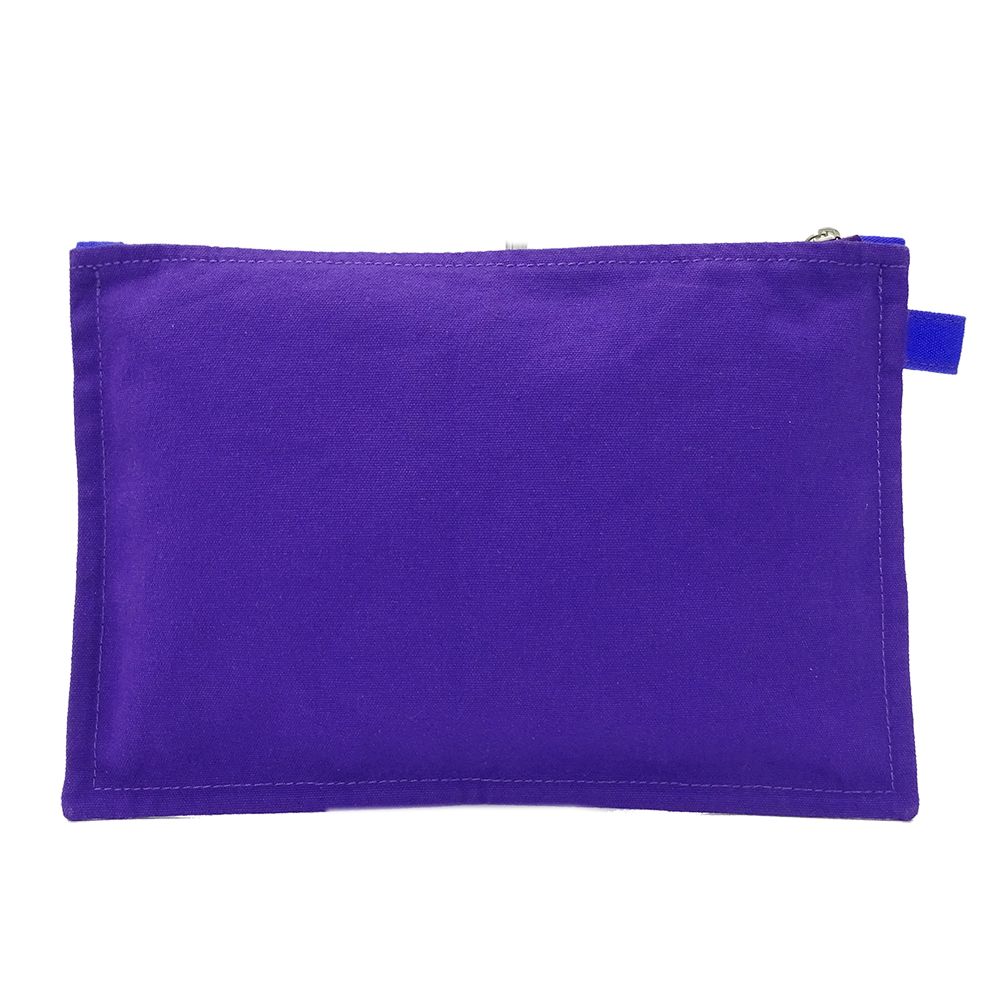 Hermes Pouch Bora Clutch Canvas Blue Purple Going — view 2