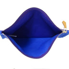Hermes Pouch Bora Clutch Canvas Blue Purple Going — view 5