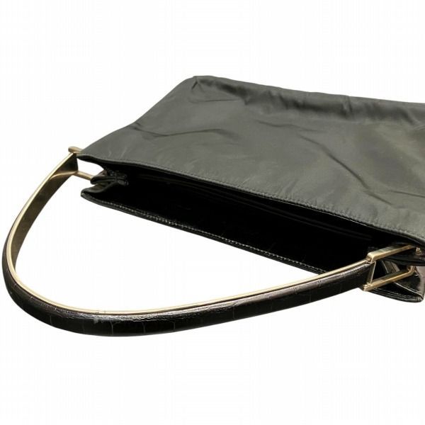 Prada Nylon Croco Shape Push Metal Handle Shoulder Bag — view 9