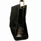 Prada Nylon Croco Shape Push Metal Handle Shoulder Bag — view 8