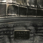 Prada Nylon Croco Shape Push Metal Handle Shoulder Bag — view 4