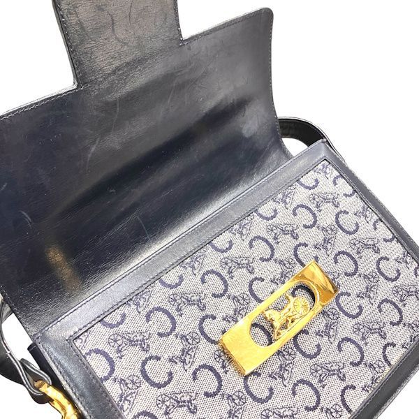 Celine Macadam Gray Leather Shoulder Bag — view 7