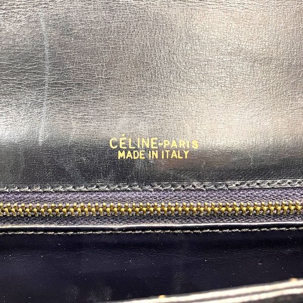Celine Macadam Gray Leather Shoulder Bag — view 4