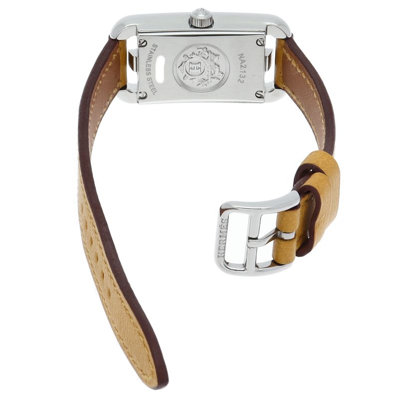Hermes Nantucket Watch PM Diamond Bezel Box SS Leather — view 5