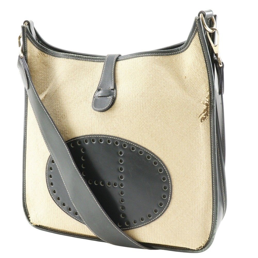Hermes Evelyne 1 GM Straw Beige Green Shoulder Bag — view 2