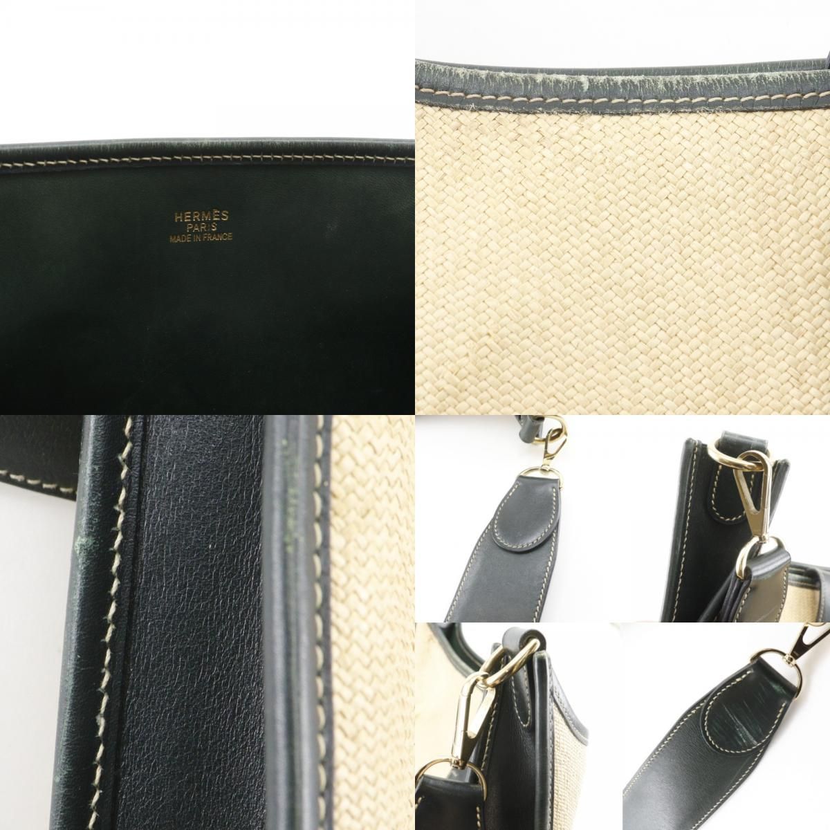 Hermes Evelyne 1 GM Straw Beige Green Shoulder Bag — view 9