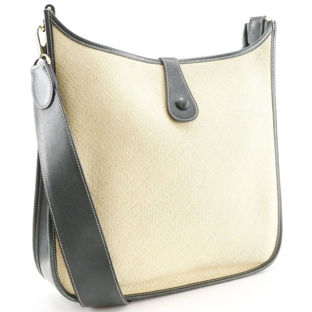 Hermes Evelyne 1 GM Straw Beige Green Shoulder Bag — view 3