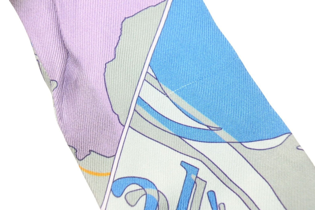 Hermes Twilly Scarf Bottleship Silk Green Multicolor — view 5