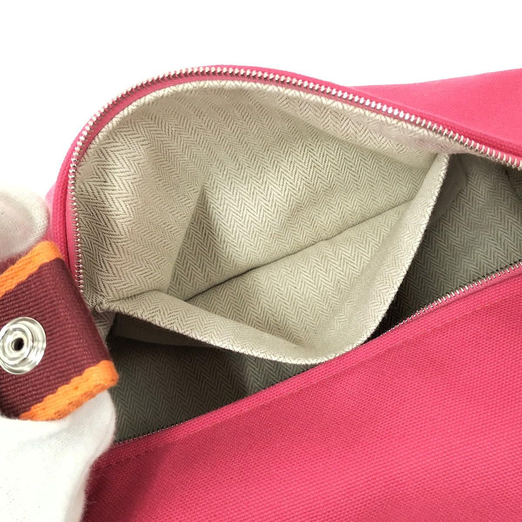 Hermes Bric-a-Brac PM Handbag Pouch Canvas Pink — view 9