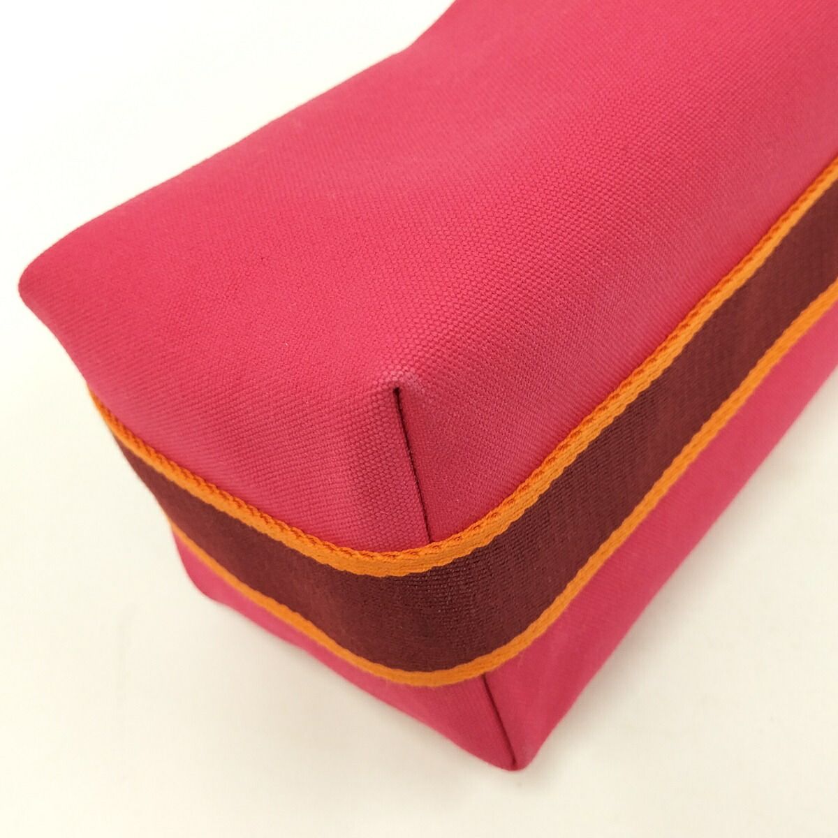 Hermes Bric-a-Brac PM Handbag Pouch Canvas Pink — view 3