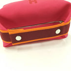 Hermes Bric-a-Brac PM Handbag Pouch Canvas Pink — view 5