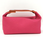 Hermes Bric-a-Brac PM Handbag Pouch Canvas Pink — view 2