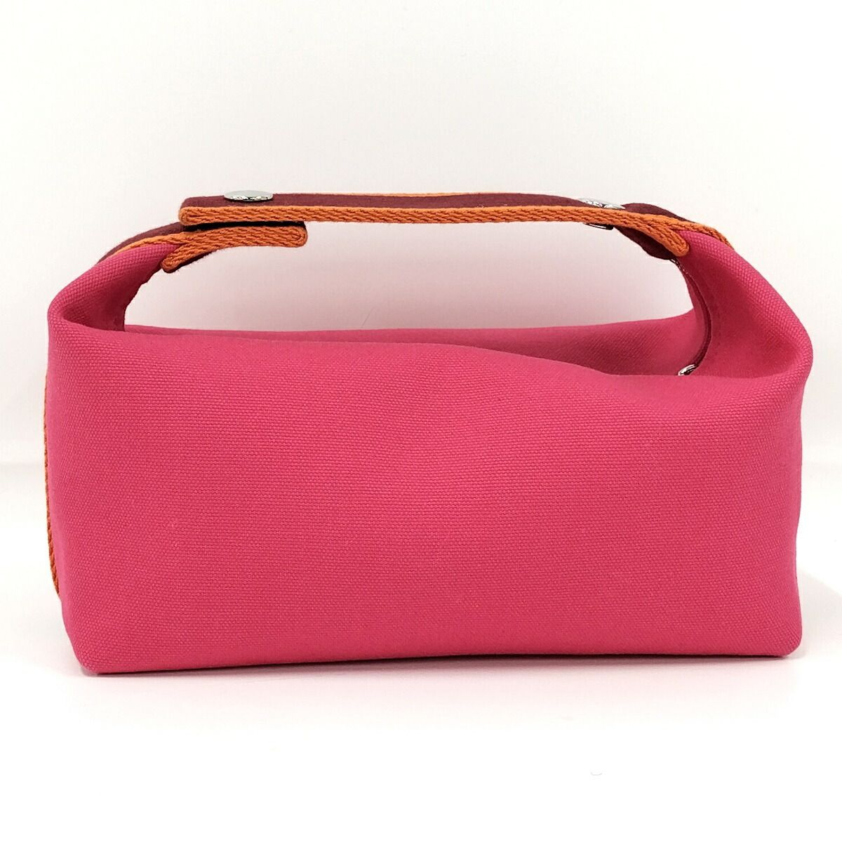 Hermes Bric-a-Brac PM Handbag Pouch Canvas Pink — view 2