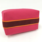 Hermes Bric-a-Brac PM Handbag Pouch Canvas Pink — view 7