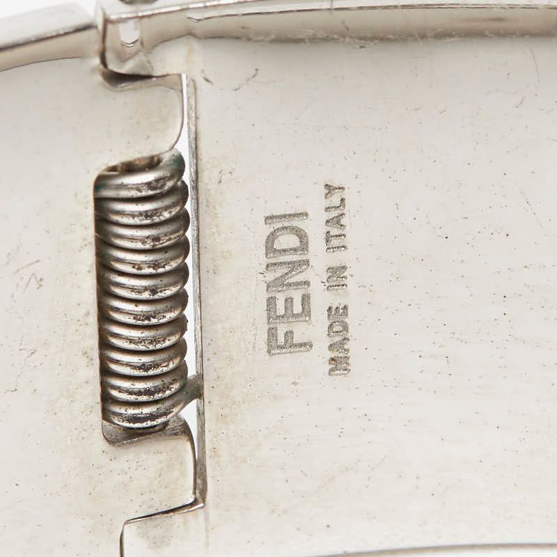 Fendi Stripe Bangle M Pink Silver Metal — view 4